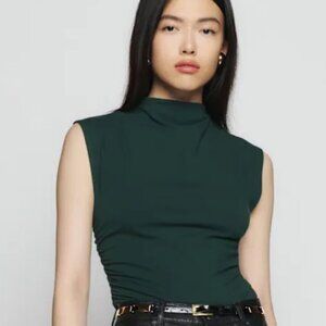 Reformation Lindy Knit Top Color Forest Size M